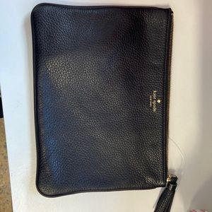 Authentic Kate Spade Large Black Leather Clutch